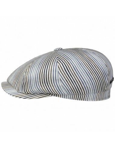 Hatteras Fresh Stripes Flat Cap by Stetson en stock