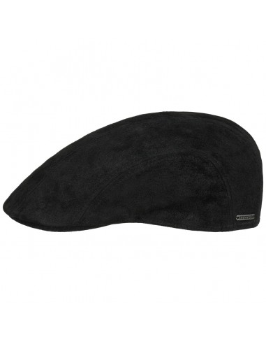 Madison Leather Flat Cap by Stetson brillant des détails fins