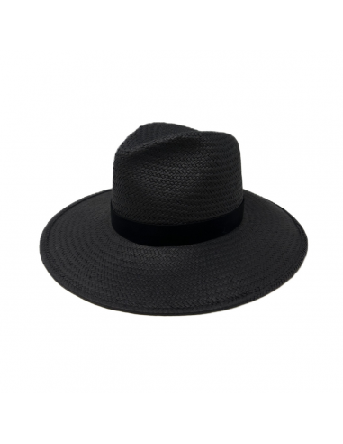 SAN SEBASTIAN PACKABLE STRAW FEDORA BLACK sur le site 