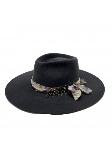 MONTANA FEDORA WITH VINTAGE SILK WASHED BLACK Economisez 