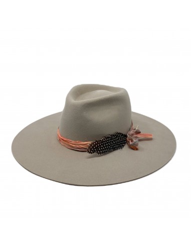 MONTANA  FEDORA WITH VINTAGE SILK WRAP IN ANTIQUE la colonne vertébrale