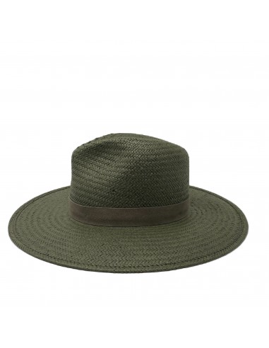 SAN SEBASTIAN PACKABLE STRAW FEDORA ARMY GREEN france