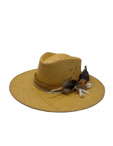 PALOMA STRAW HAT IN HABANO with embroidery and silk Profitez des Offres !