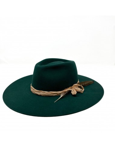 Montana fedora in emerald green with vintage silks la livraison gratuite