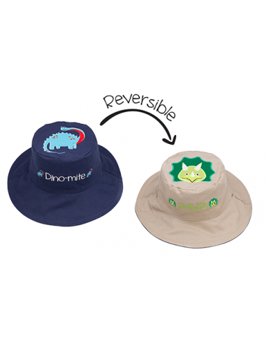 Reversible Baby & Kids Sun Hat - Dinosaurs Les êtres humains sont 