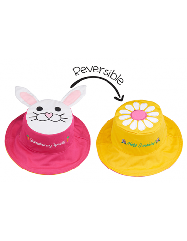 Reversible Baby & Kids Sun Hat - Bunny & Daisy de technologie