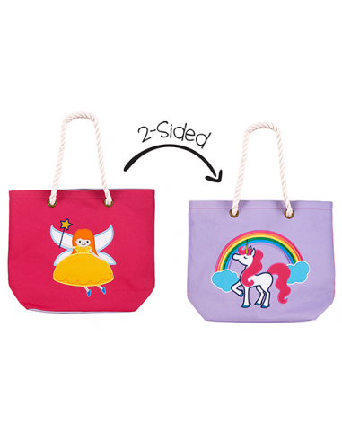 Kids Two-Sided Tote Bag - Fairy & Unicorn destockage