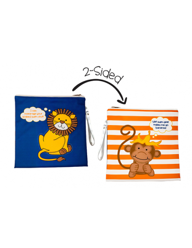 Kids 2-Sided Wet Bag - Lion | Monkey shop