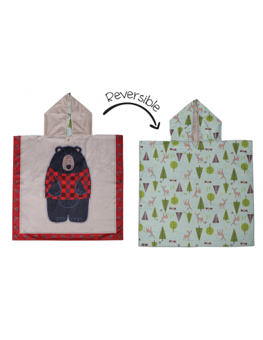 Reversible Kids Cover Up - Black Bear | Cottage outlet