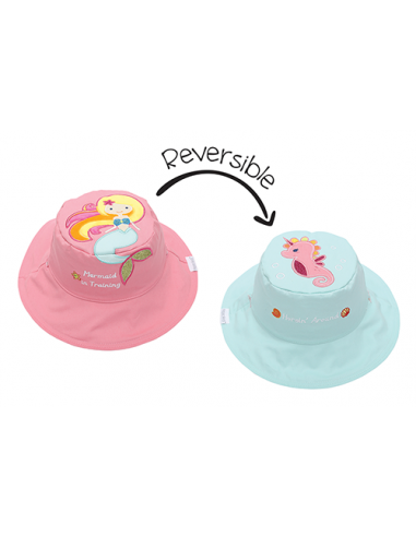 Reversible Baby & Kids Sun Hat - Mermaid & Seahorse Venez découvrir notre 