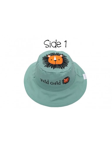 Reversible Baby & Kids Sun Hat - Lion & Sloth destockage