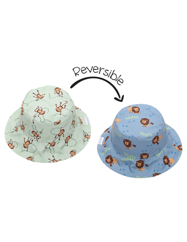 Reversible Baby & Kids Patterned Sun Hat - Lion | Monkey l'évolution des habitudes 