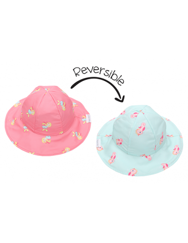 Reversible Baby & Kids Patterned Sun Hat - Mermaid | Seahorse shop