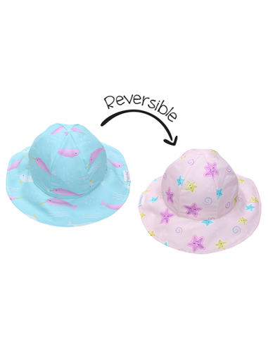 Reversible Baby & Kids Patterned Sun Hat - Narwhal | Starfish 2023