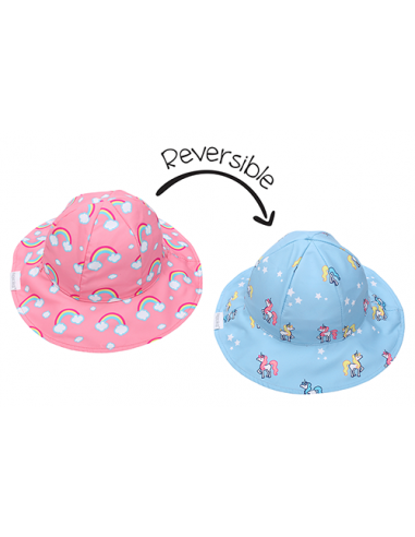 Reversible Baby & Kids Patterned Sun Hat - Rainbow | Unicorn Comment ça marche