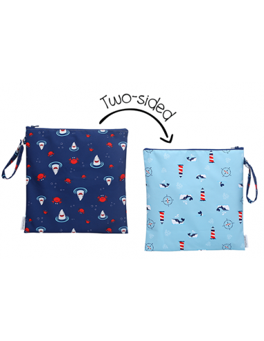 Kids 2-Sided Wet Bag - Shark & Crab | Nautical En savoir plus