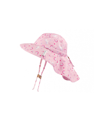 Baby/Kids Sun Hat with Neck Cape - Unicorn le des métaux précieux