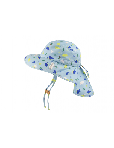 Baby/Kids Sun Hat with Neck Cape - Dinosaur les muscles