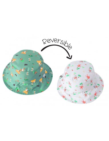 Reversible Baby & Kids Patterned Sun Hat - Safari | Monkey solde