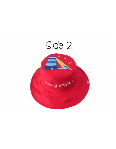 Reversible Baby & Kids Sun Hat - Tall Ship & Lighthouse en stock