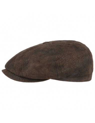 Hatteras Pigskin Leather Newsboy Cap by Stetson Paris Déstockage Promo