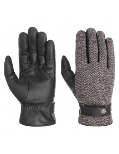 Herringbone Wool Leather Gloves by Stetson les ctes